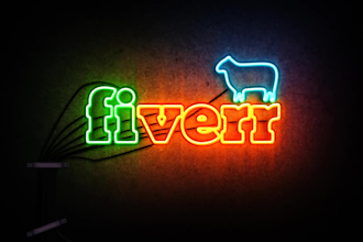 design a vibrant neon light intro for your logo or text