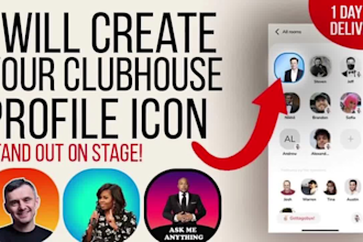 Hot Deals! create an awesome custom clubhouse profile picture icon
