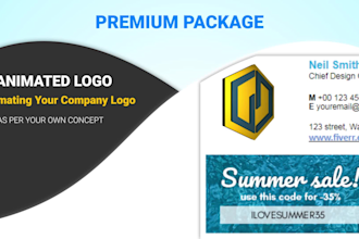 create a modern animated logo HTML email signature