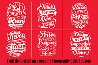 create custom an awesome typography and svg t shirt design