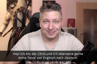 translate english to german with human editing