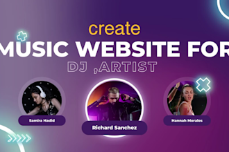 design responsive music website for bands, music artists, dj, podcast