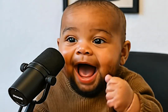 create ai baby podcast animation ai baby funny video ai news baby reels ai video