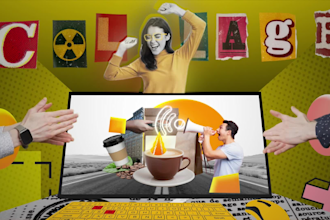 make mixed media or collage animation for ads and explainer video