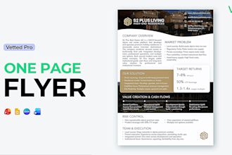 prepare one page investor teaser