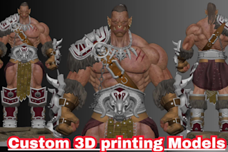 create custom 3d models or character stl files for 3d printing