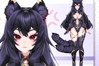 draw, rig female and male 2d vtuber model, 3d vtuber model, 2d anime art, fanart