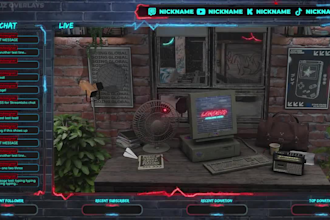 build animated stream overlay package for twitch and kick streaming