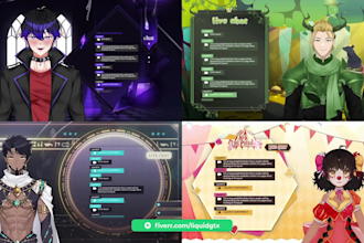 design animated vtuber overlay anime for twitch streamer
