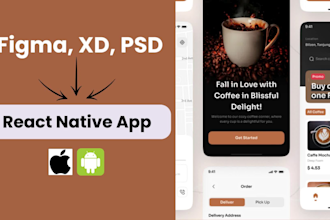 convert figma to react native, PSD to react native as react native app developer