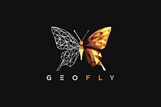 create a 3d modern polygonal, geometric, or line art logo