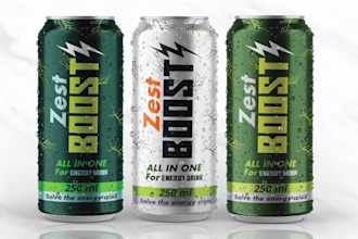 design energy drink, juice and beverage can or bottle label