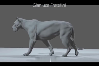 create realistic 3d animal animation, 3d animal rigging, xgen animal hair, fur