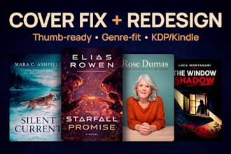 redesign ebook covers for KDP kindle thumbnail ready