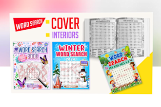 create niche based custom word search puzzle books for KDP amazon
