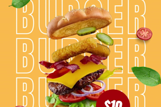 design digital menu board or animated tv screen menu