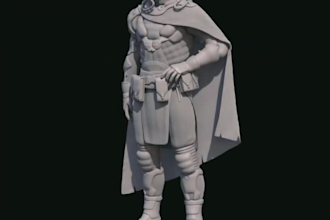 3d character modeling, 3d sculpture modeling, 3d model for game and 3d printing