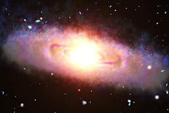 make universe zoom to earth logo reveal animation