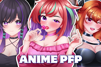 draw anime pfp, vtuber fanart, and character design for you
