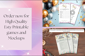 create customized bridal shower and all printable games