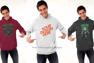 create realistic tshirt hoodie video mockup