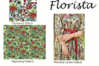 design digital seamless floral patterns for textile and fabric prints