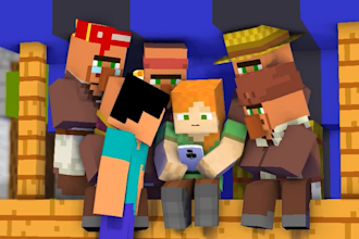 create a minecraft 3d animation