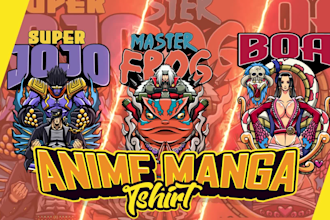 make cool anime and manga character for t shirt design