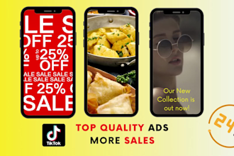 create tiktok video ads, tik tok ads for your business in 24 hours