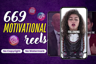 make motivational tiktok, reel, youtube short videos in bulk