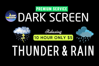 create dark screen thunder and rain video