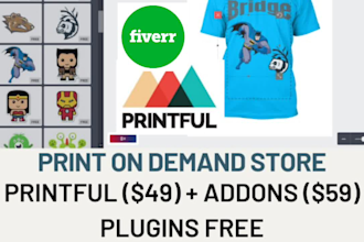 design tshirt printing website or print on demand printful store
