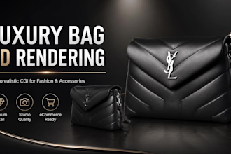 create 3d handbag modeling and luxury purse product rendering