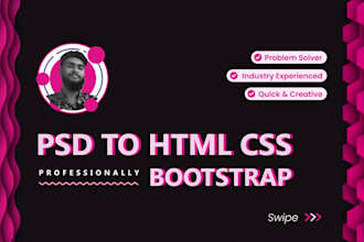 professionally convert figma to html psd to html tailwind css responsive website