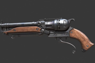 create game ready 3d weapons with animations