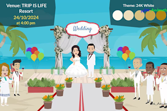 create amazing animated wedding invitation, love story, and proposal video