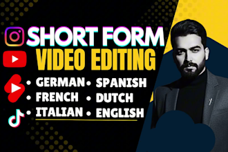 edit social media videos in german, spanish, french, english