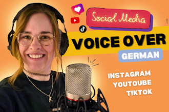 record a female german voice over for social media like tik tok, youtube, insta