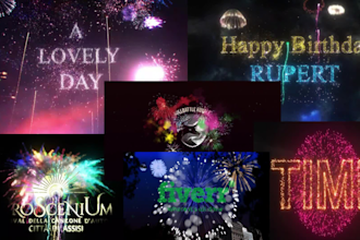 make best fireworks logo or text animation video