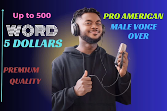 an american male voice over in english