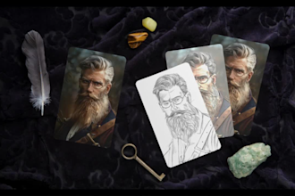 design a custom tarot or oracle card deck with illustrations