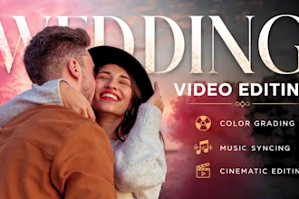 do wedding video editing, cinematic wedding highlights