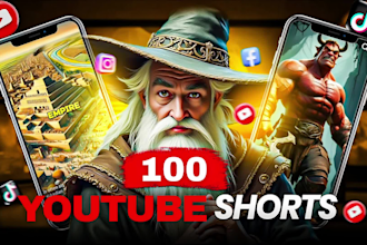 create youtube shorts channel with 100 short videos