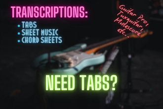 do guitar tabs, bass tabs and chord sheets from any song