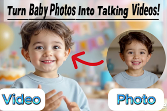 make a cute talking baby video from your own photo for wish