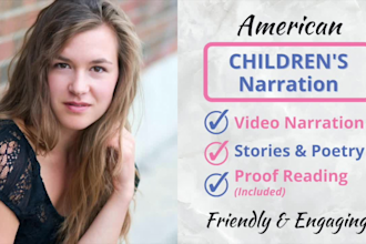 narrate your childrens story or voice over a childrens show