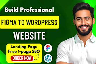 convert figma or PSD to wordpress or elementor pro landing page