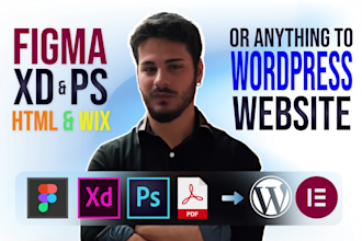 convert figma to wordpress, xd to wordpress, psd to wordpress website