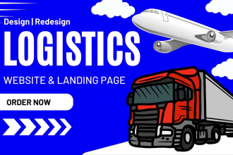 build logistics website, trucking, dispatch, freight, cargo landing page