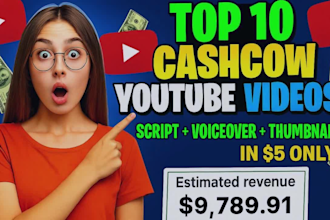 create top10 faceless videos, youtube automation cash cow